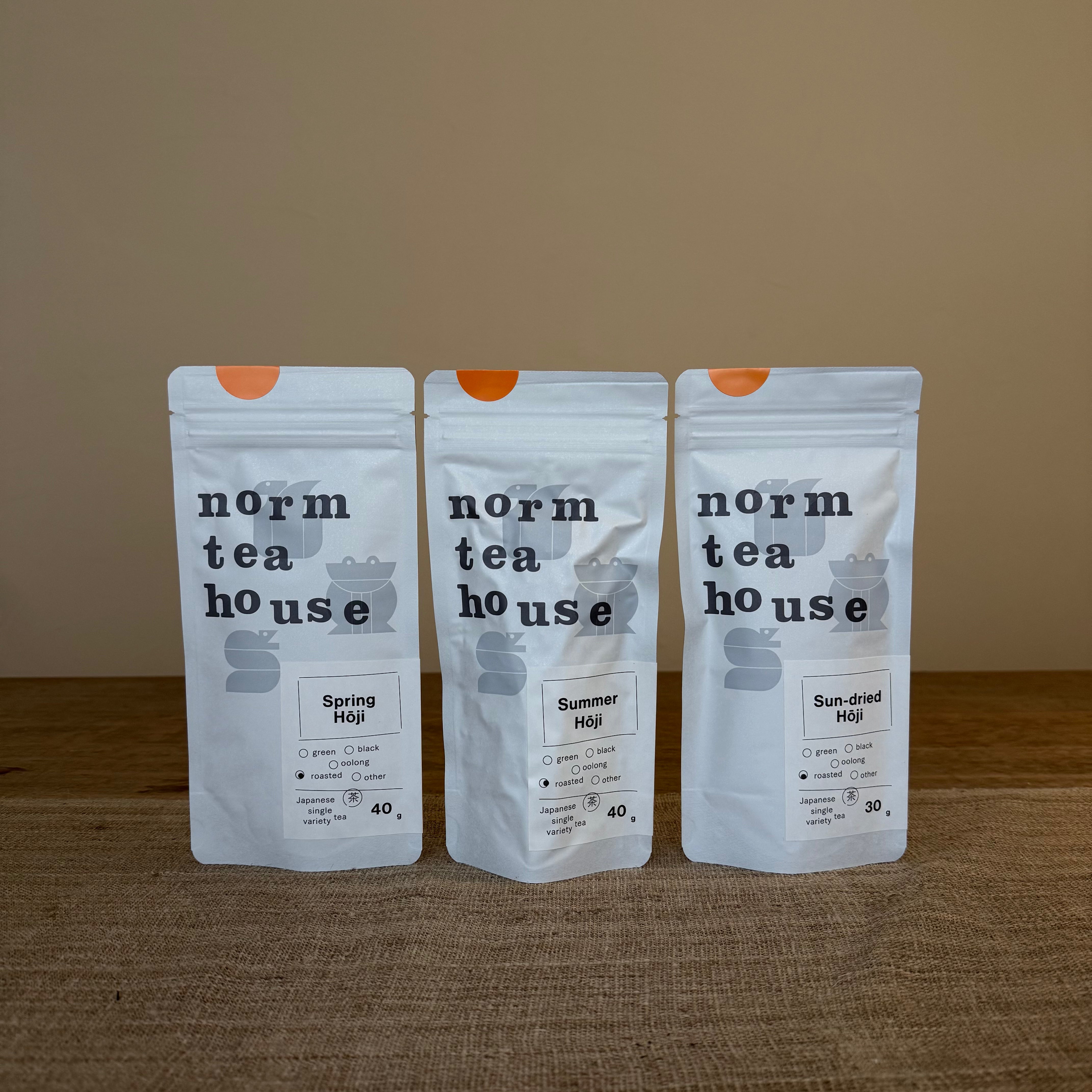 ほうじ茶飲み比べ三種 – norm tea house