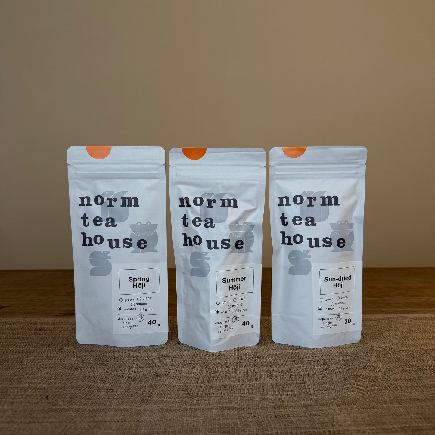 ほうじ茶飲み比べ三種